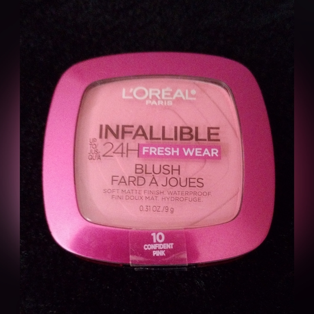 L'oreal Infallible 24H Fresh Wear Blush (0.31oz/9g), #10 Confident Pink (NEW)